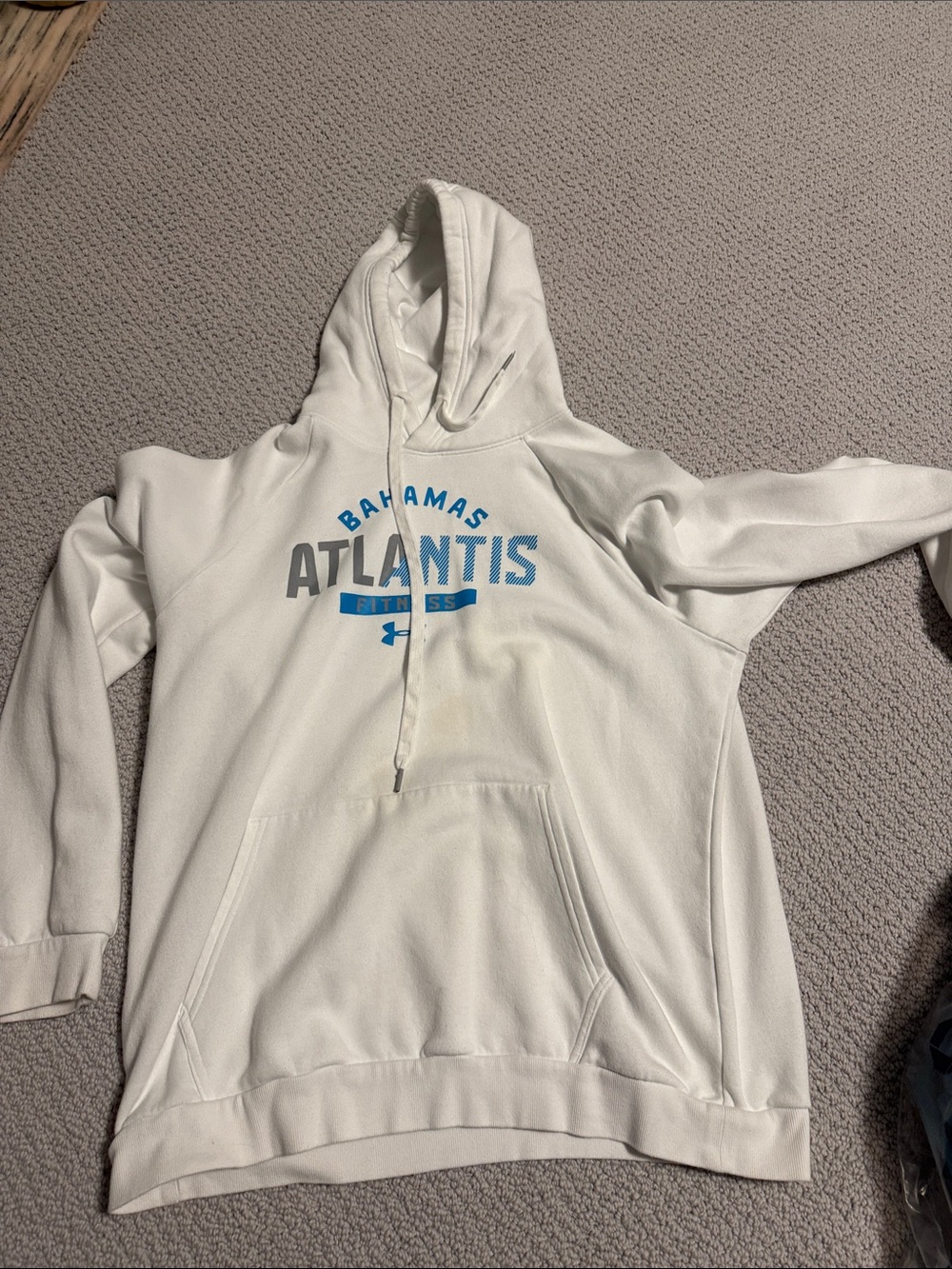 Under Armour White Fleece Pullover Hoodie